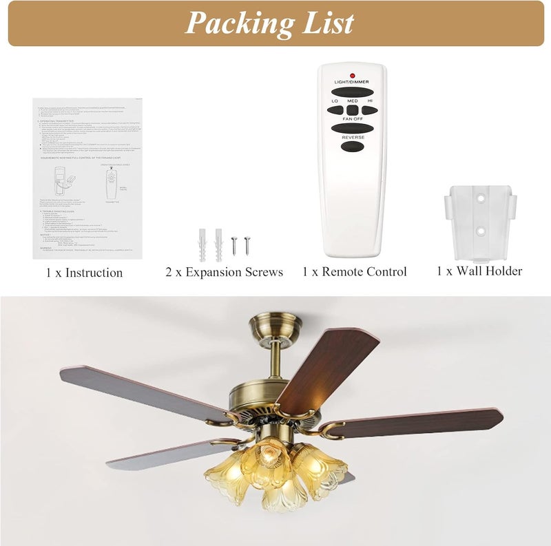 Prichor Ceiling Fan Remote Control with Reverse, Remote Control with Dimmer Replacement for Hampton Bay, Hunter, Compatible UC7078T CHQ8BT7078T CHQ7078T UC7848T L3HMAY97FANHD RR7078TR L3H2003FANHD Fan-HD HD6 - Image 5